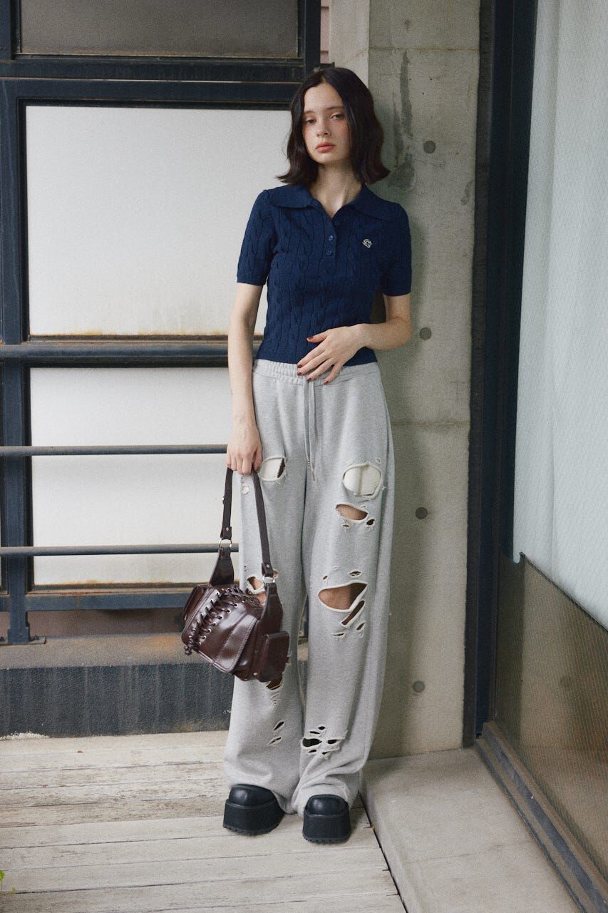 SLY「CABLE POLO KNIT トップス」|ニット・セーター|