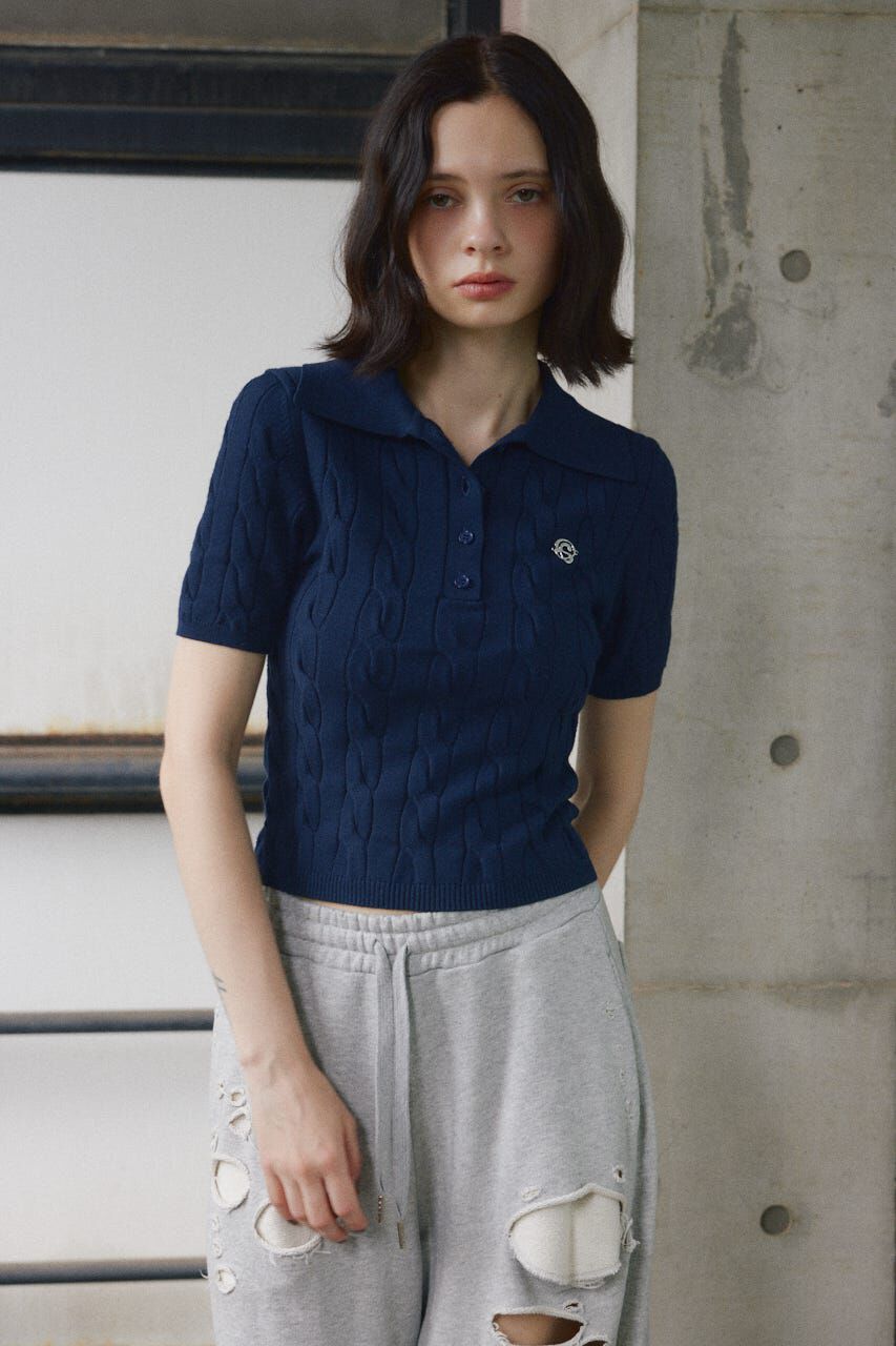 SLY「CABLE POLO KNIT トップス」|ニット・セーター|