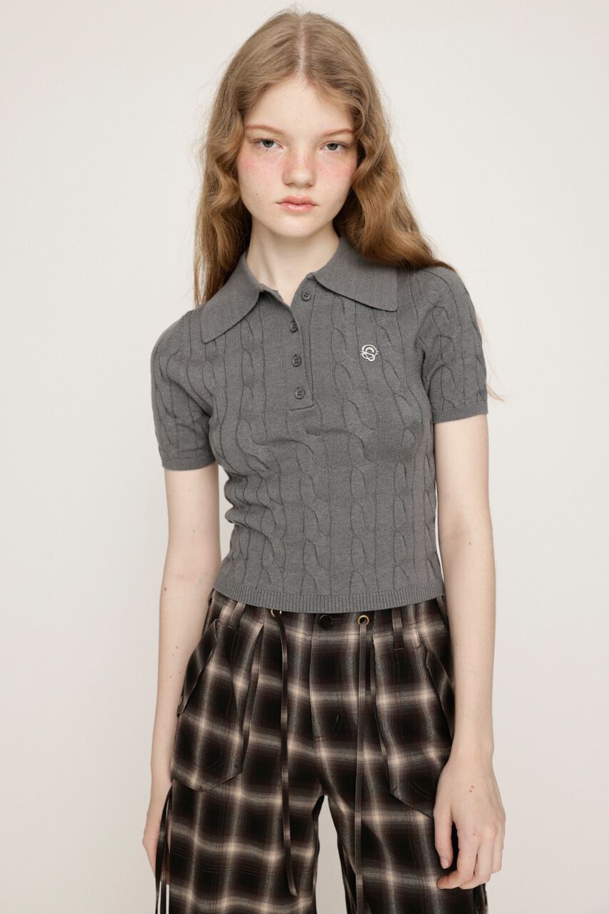 SLY「CABLE POLO KNIT トップス」|ニット・セーター|