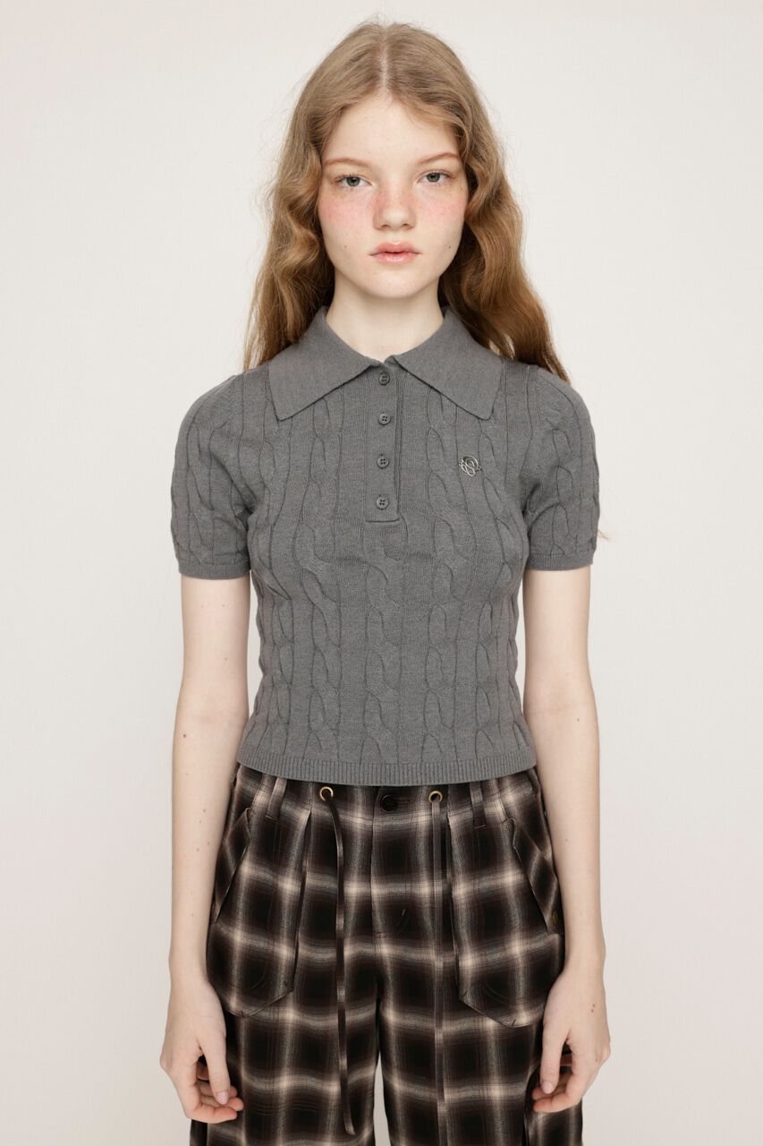 SLY「CABLE POLO KNIT トップス」|ニット・セーター|