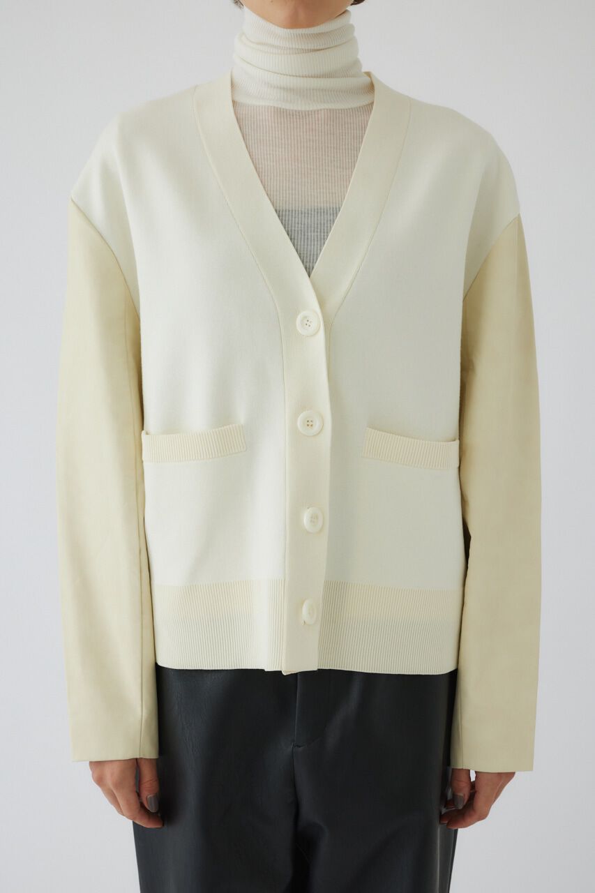 RIM.ARK 「Faux leather docking CD」|カーディガン|WHT