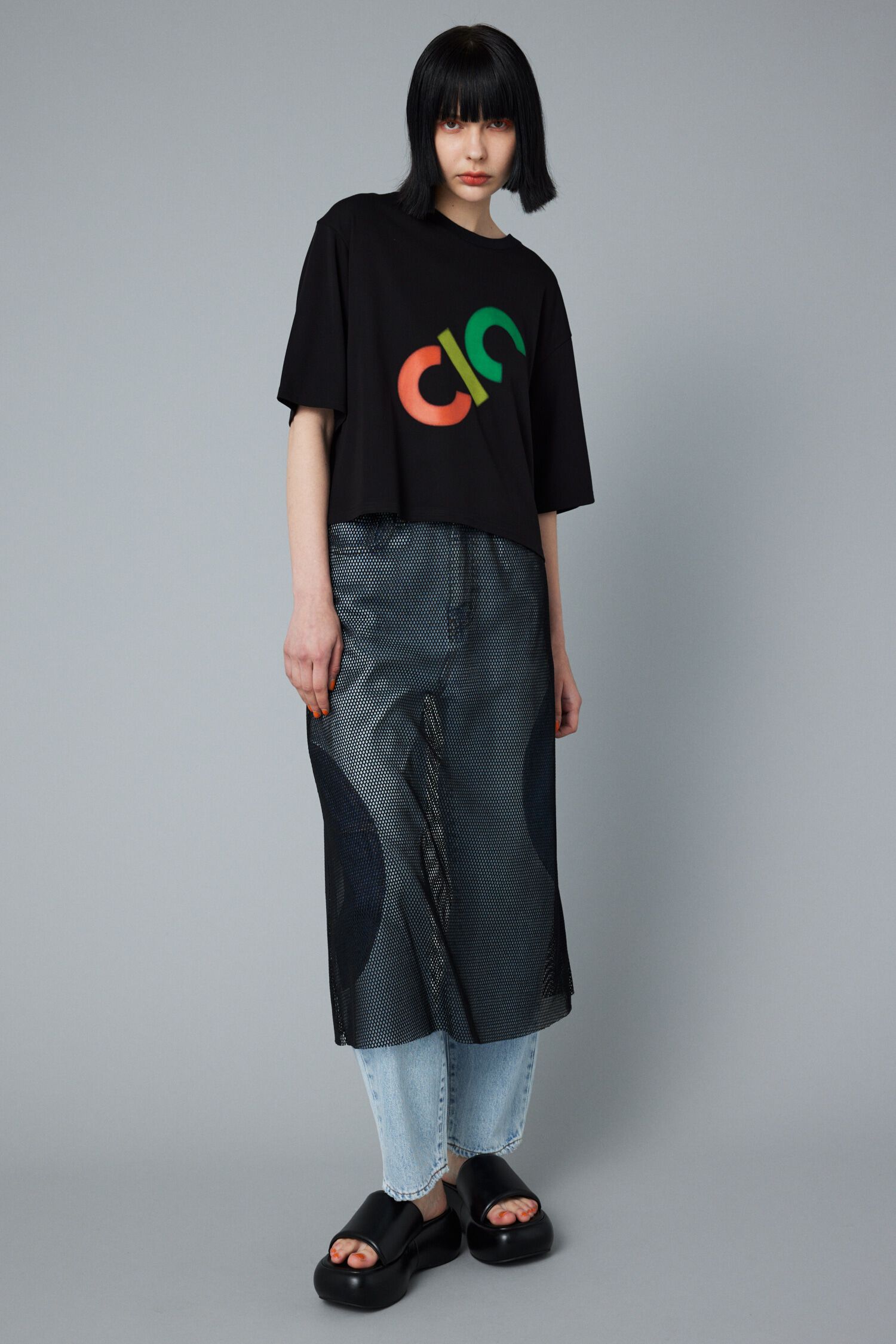 HeRIN.CYE「Mesh skirt」|スカート|BLK