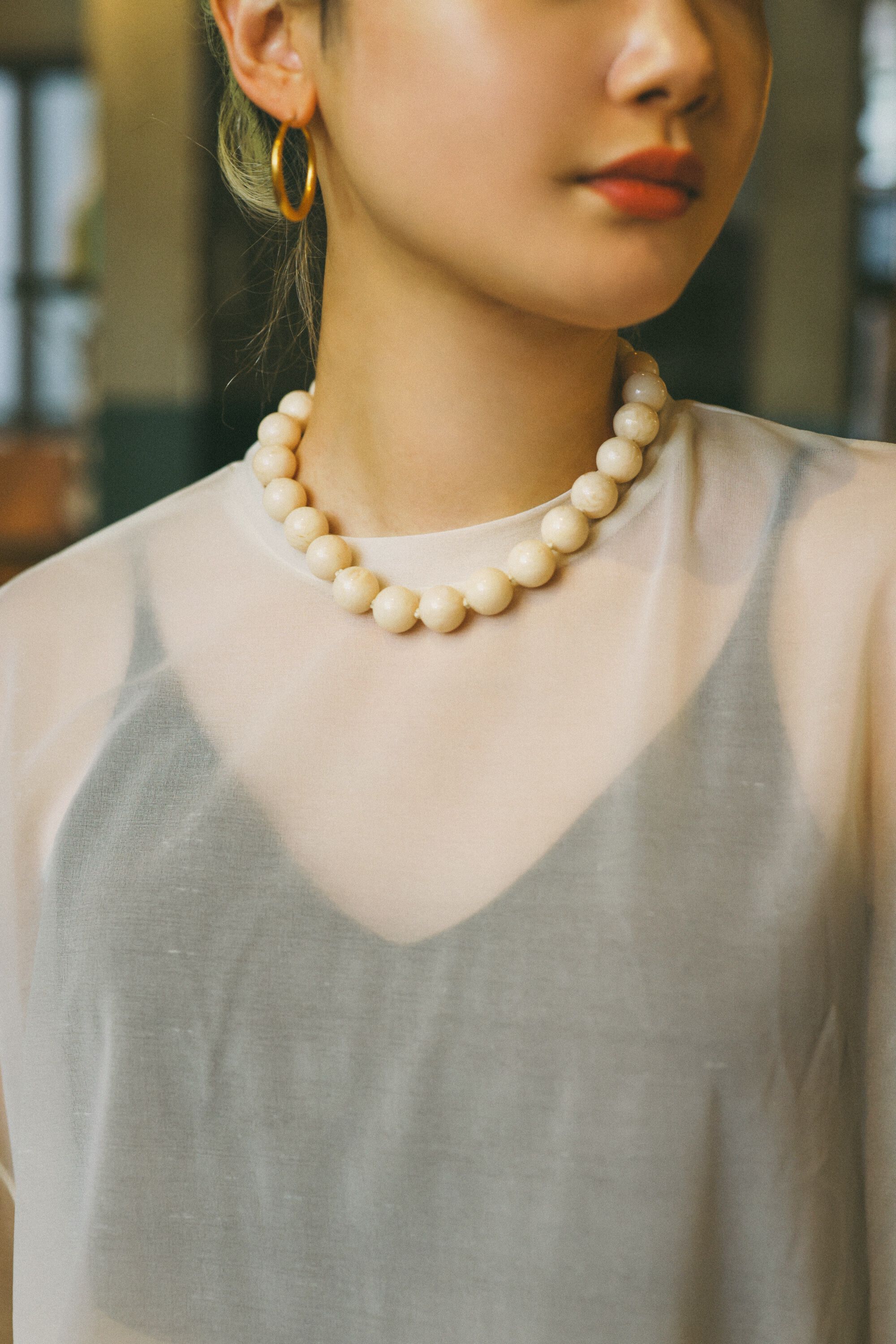 HeRIN.CYE「mio yanase / Frill sheer tops」|Tシャツ・カットソー|