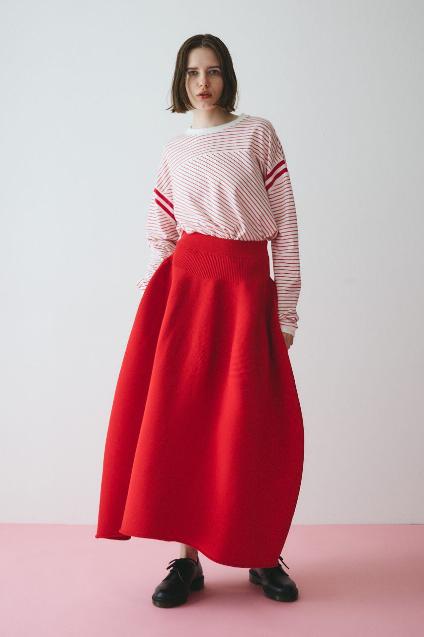 HeRIN.CYE「Jersey volume knit skirt」|スカート|RED