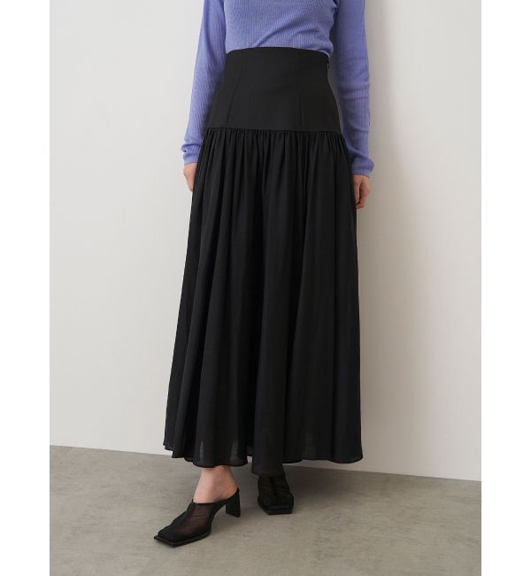 ELENDEEK「SHEER BLOCK FLARED SK」|スカート|