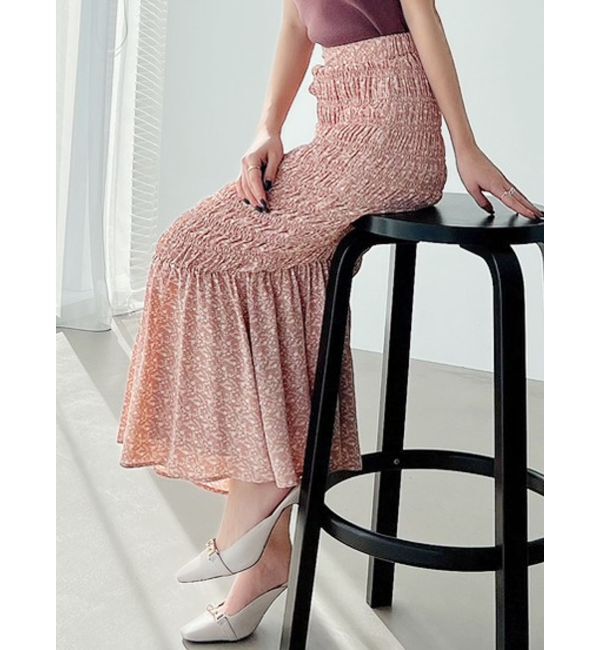 RESEXXY「シャーリングマーメイドスカート」|スカート|ピンク