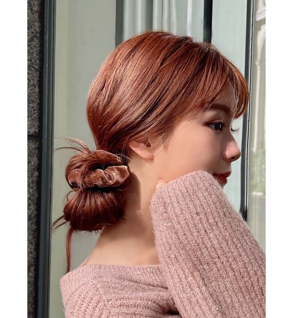 RESEXXY「ベロアシュシュ」|ヘアゴム・シュシュ|ブラウン