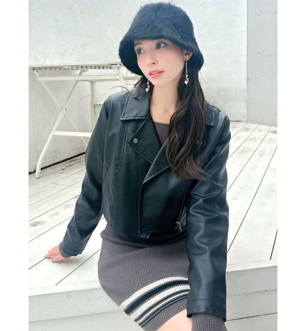 RESEXXY「フェイクレザーライダースジャケット」|ライダースジャケット|