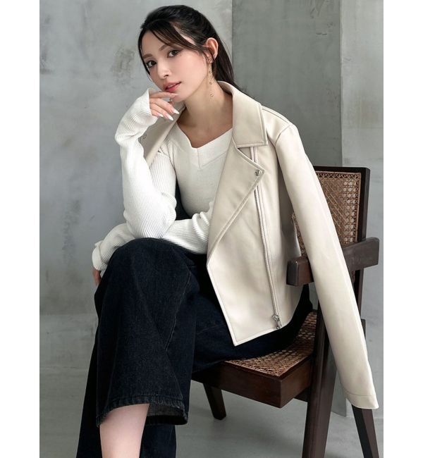 RESEXXY「フェイクレザーライダースジャケット」|ライダースジャケット|