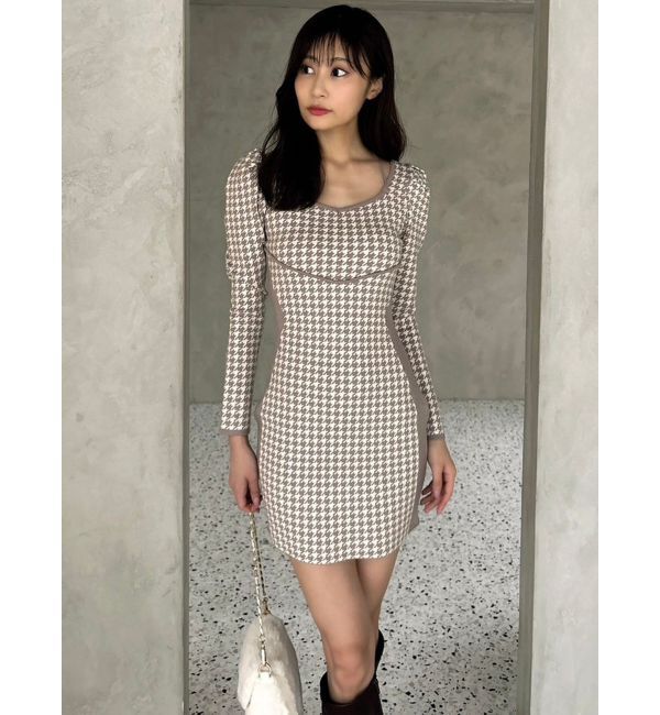 RESEXXY「バイカラーミニニットワンピース」|ワンピース|