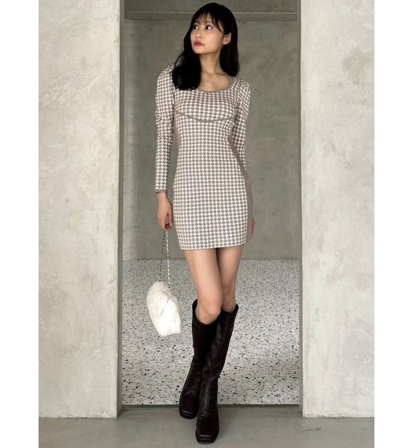 RESEXXY「バイカラーミニニットワンピース」|ワンピース|