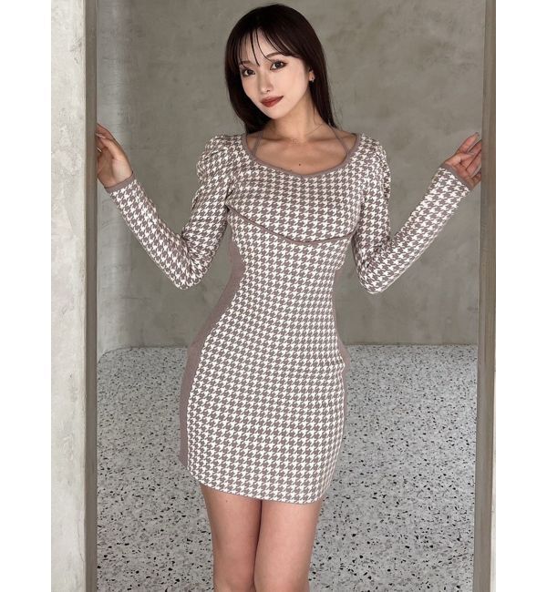 RESEXXY「バイカラーミニニットワンピース」|ワンピース|