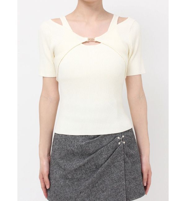 RESEXXY「GOLDパーツリブニットトップス」|ニット・セーター|