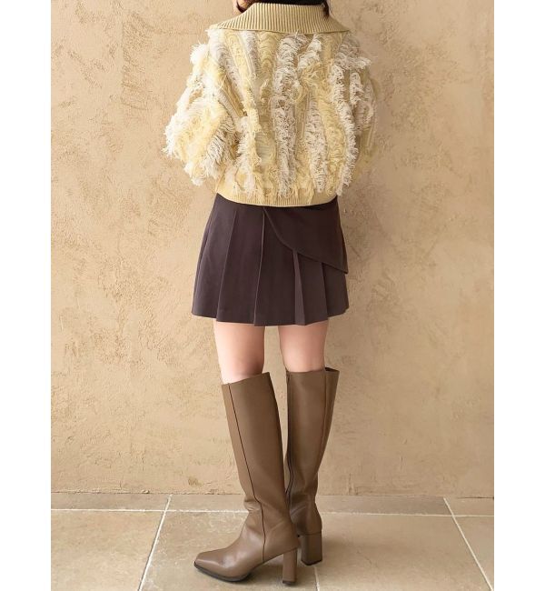 dazzlin「バイカラージャガードフリンジニット」|ニット・セーター|