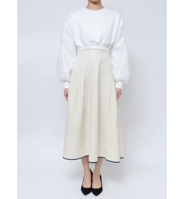 dazzlin「チュールスリーブパールロゴトップス」|スウェット・ジャージ|