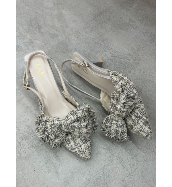 dazzlin「エレガントバレエリボンパンプス」|パンプス|グレー