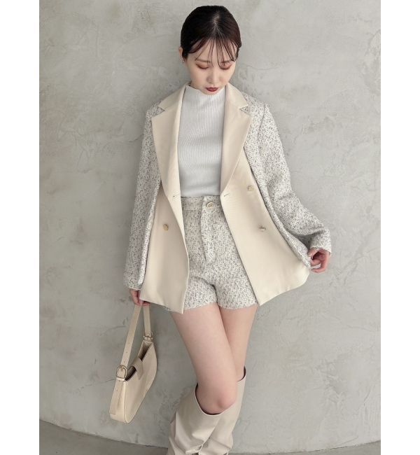 dazzlin「【SETUP】ダブルボタンケープツイードジャケット※セットアップ対応」|テーラードジャケット|