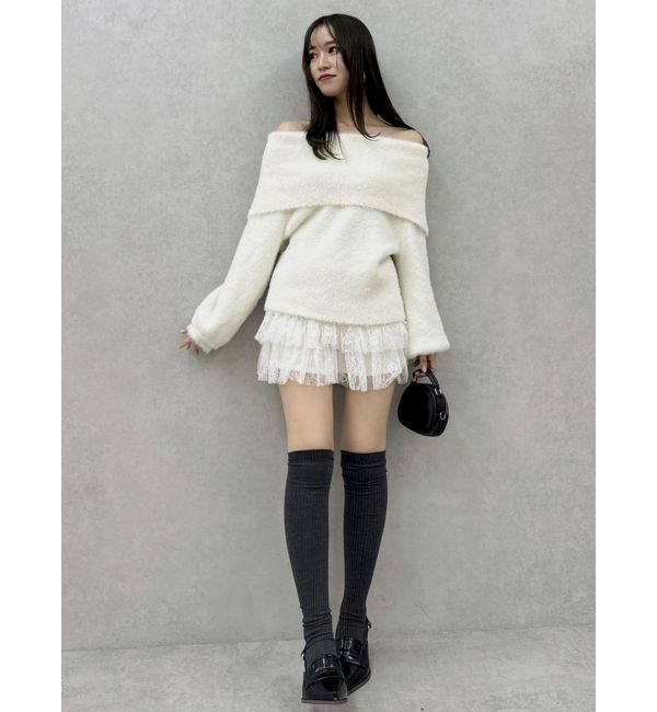 dazzlin「シャギーオフショルニットプルオーバー」|ニット・セーター|