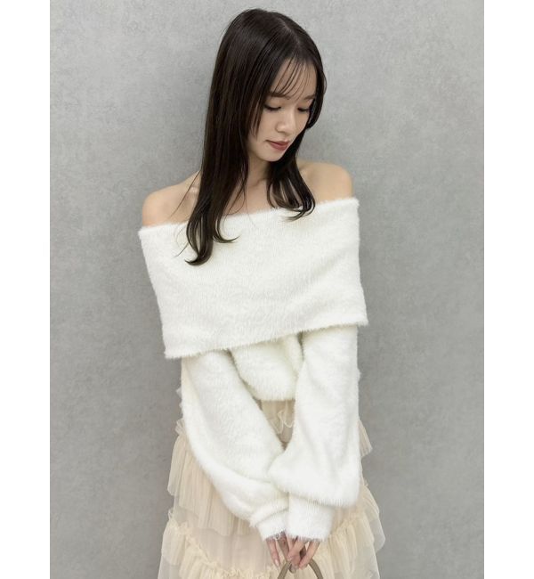 dazzlin「シャギーオフショルニットプルオーバー」|ニット・セーター|