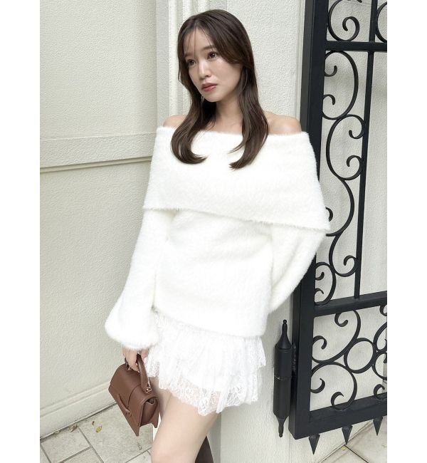 dazzlin「シャギーオフショルニットプルオーバー」|ニット・セーター|