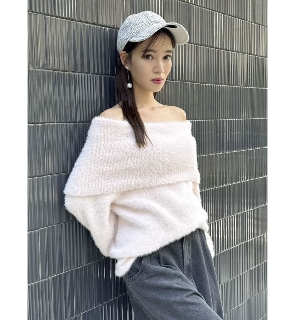 dazzlin「シャギーオフショルニットプルオーバー」|ニット・セーター|