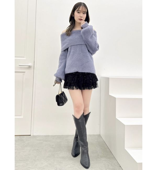 dazzlin「シャギーオフショルニットプルオーバー」|ニット・セーター|