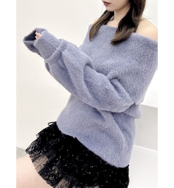 dazzlin「シャギーオフショルニットプルオーバー」|ニット・セーター|