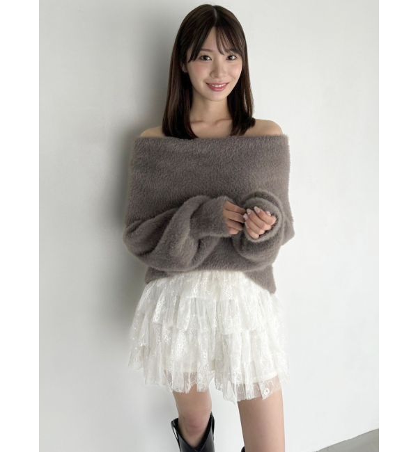 dazzlin「シャギーオフショルニットプルオーバー」|ニット・セーター|