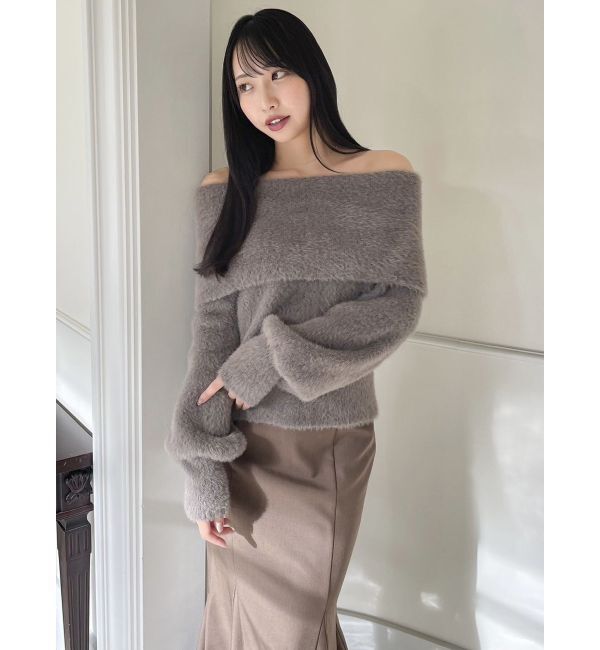 dazzlin「シャギーオフショルニットプルオーバー」|ニット・セーター|