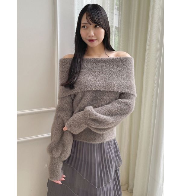 dazzlin「シャギーオフショルニットプルオーバー」|ニット・セーター|