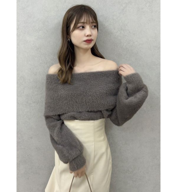 dazzlin「シャギーオフショルニットプルオーバー」|ニット・セーター|