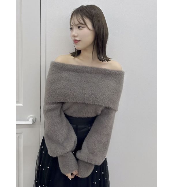 dazzlin「シャギーオフショルニットプルオーバー」|ニット・セーター|