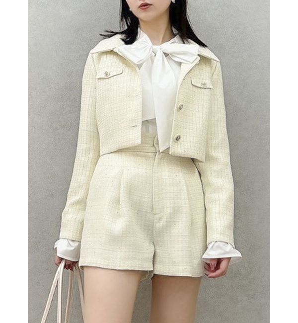 dazzlin「【セットアップ対応】2WAYスリーブツイードジャケット」|その他|イエロー