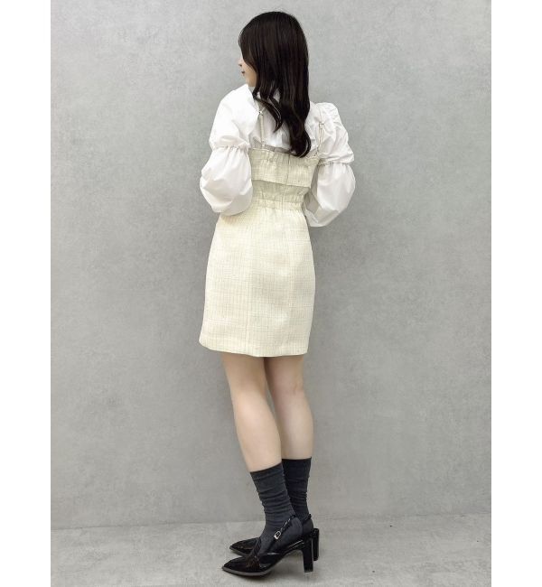 dazzlin「【セットアップ対応】レイヤードツイードミニキャミワンピース」|ワンピース|