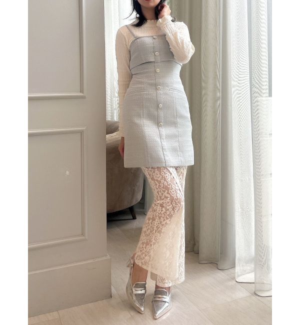 dazzlin「【セットアップ対応】レイヤードツイードミニキャミワンピース」|ワンピース|