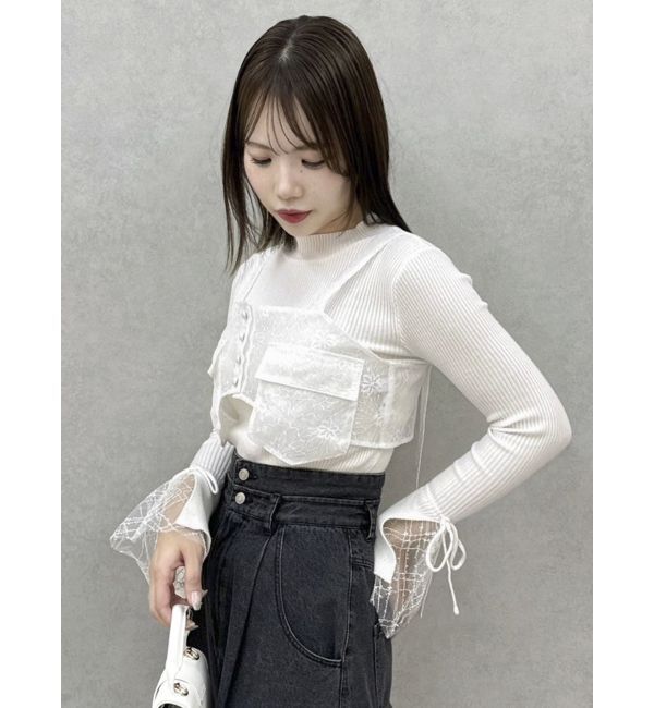 dazzlin「ダブルポケットマテリアルビスチェ」|その他|オフホワイト