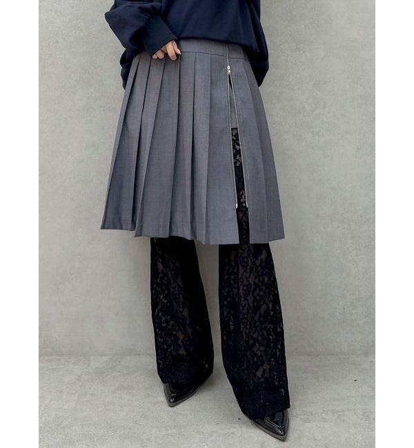 dazzlin「カーブパネルレースパンツ」|その他|ブラック