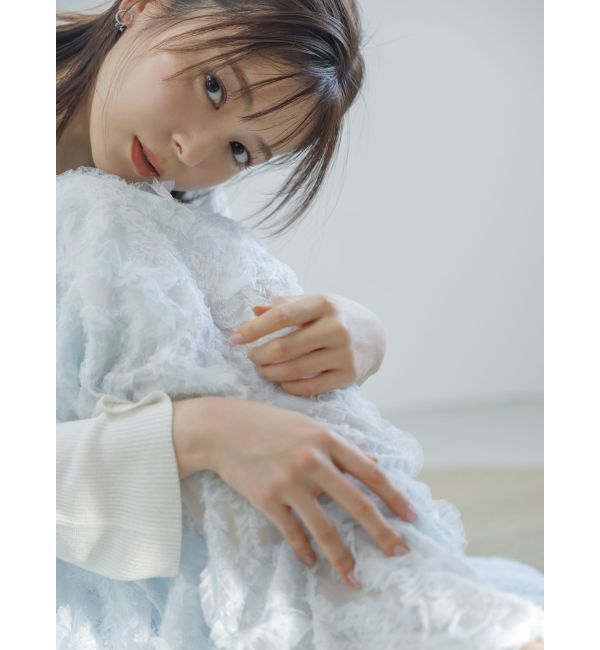 dazzlin「ペプラムフリルリボンカーデ」|カーディガン|