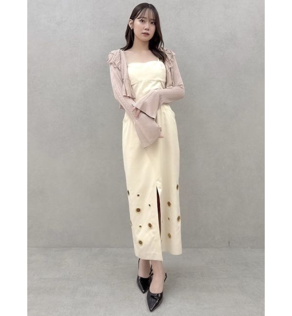 dazzlin「ペプラムフリルリボンカーデ」|カーディガン|