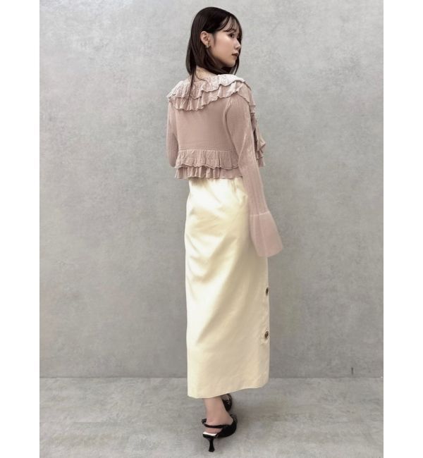 dazzlin「ペプラムフリルリボンカーデ」|カーディガン|