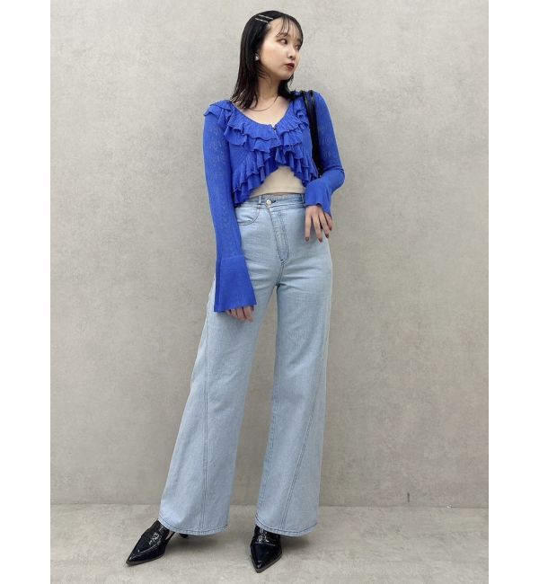 dazzlin「ペプラムフリルリボンカーデ」|カーディガン|