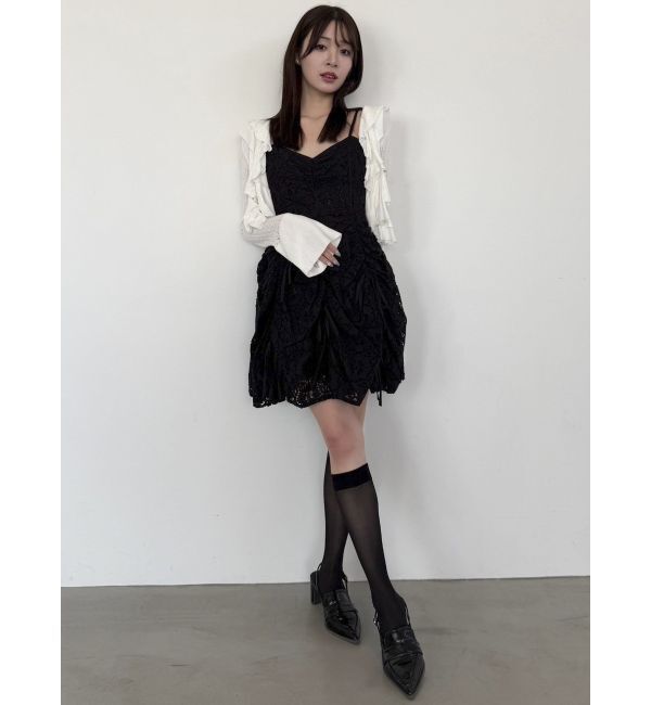 dazzlin「ペプラムフリルリボンカーデ」|カーディガン|