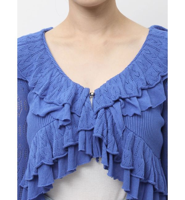 dazzlin「ペプラムフリルリボンカーデ」|カーディガン|