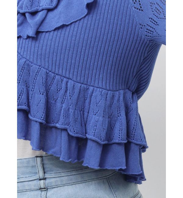 dazzlin「ペプラムフリルリボンカーデ」|カーディガン|