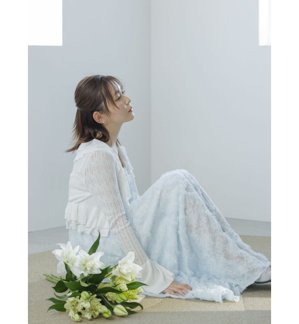 dazzlin「ペプラムフリルリボンカーデ」|カーディガン|