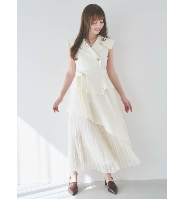 dazzlin「【再生産】アシメプリーツトレンチワンピース」|ワンピース|