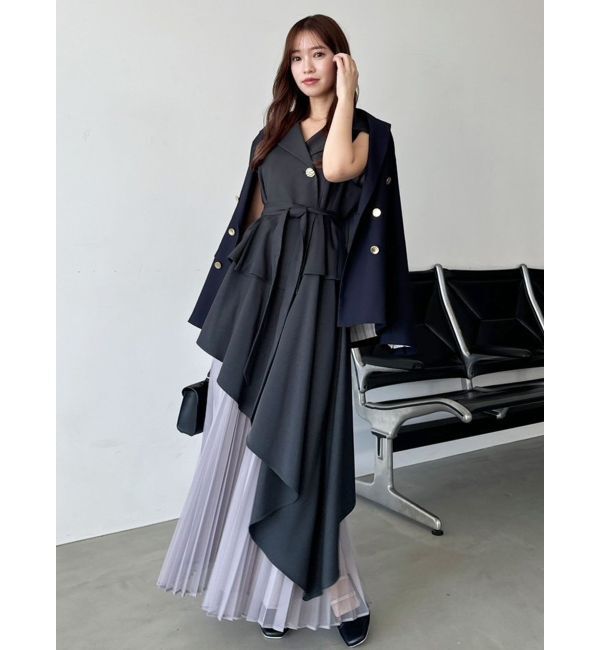 dazzlin「【再生産】アシメプリーツトレンチワンピース」|ワンピース|