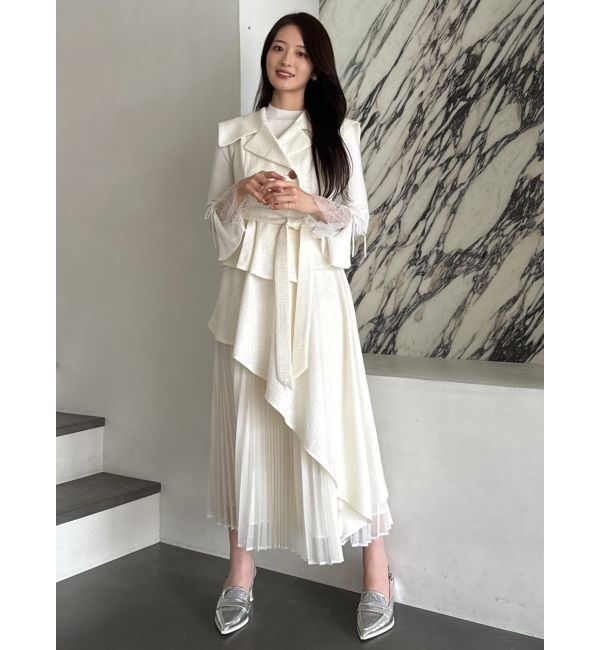 dazzlin「【再生産】アシメプリーツトレンチワンピース」|ワンピース|