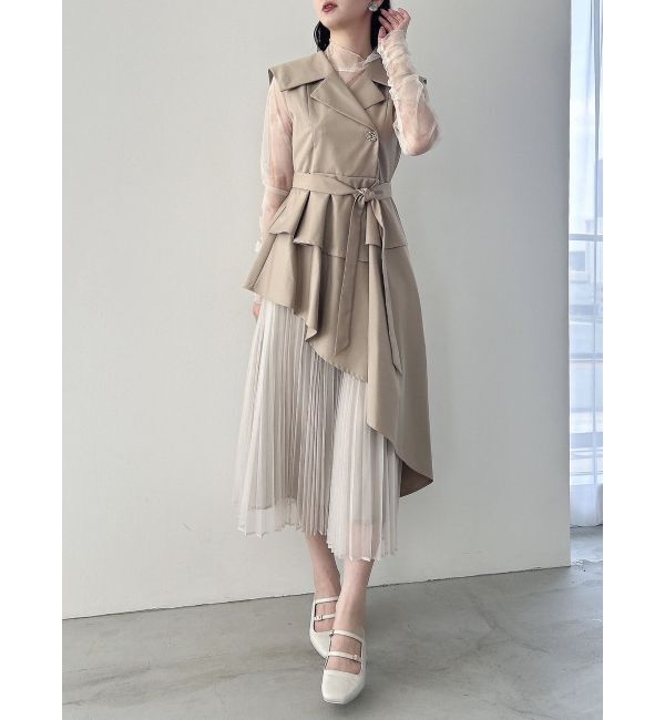 dazzlin「【再生産】アシメプリーツトレンチワンピース」|ワンピース|