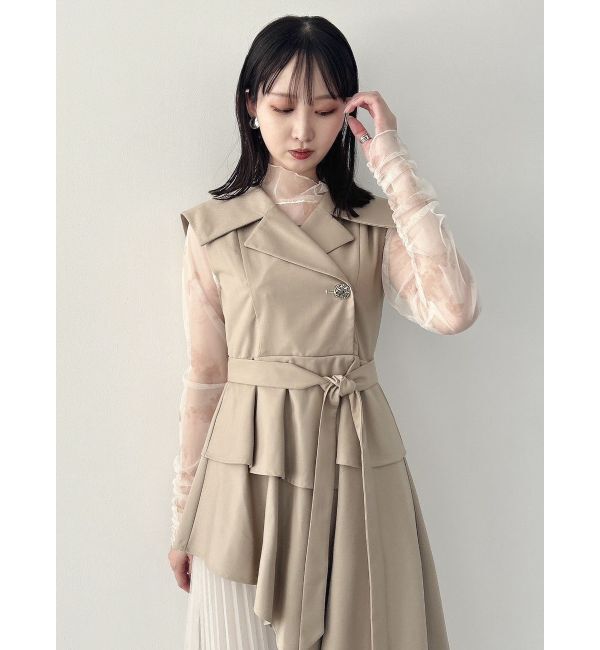 dazzlin「【再生産】アシメプリーツトレンチワンピース」|ワンピース|